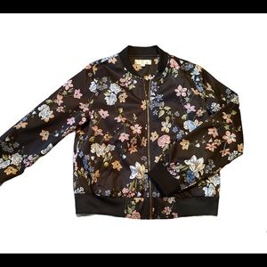 Hippie Rose Floral Bomber Jacket Size Medium